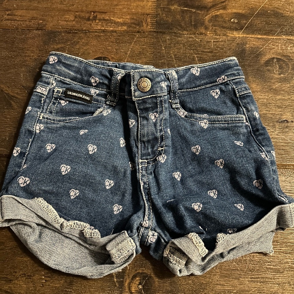 Calvin Klein Denim Shorts with Heart Pattern